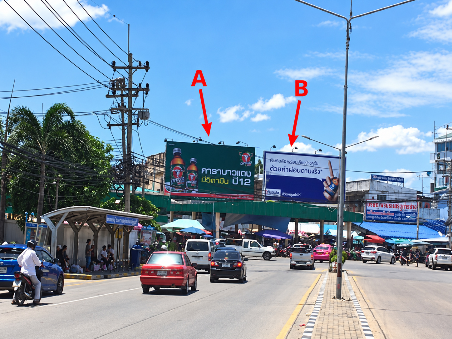 ป้ายโฆษณาตลาดปทุม 2(ตึกซ้ายมือ) A และ (ตึกขวามือ) B รูปที่ 1
